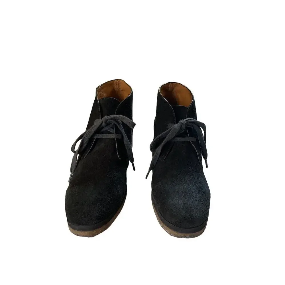 See by Chloe Black Suede Low Heel Crepe Sole Desert Boots Booties Size 7.5 - Picture 4 of 6